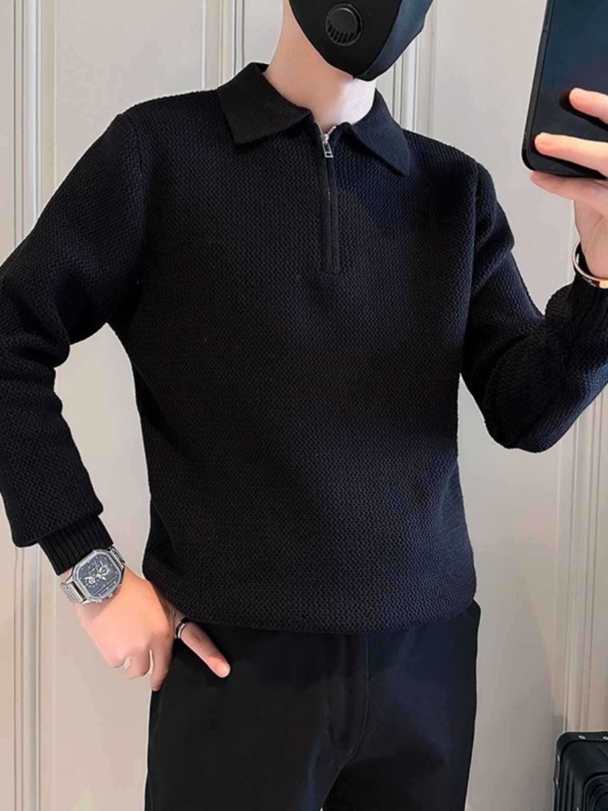 Slim Fit Men's Knitted Sweater - Streetwear Brand Designs ulasan dan harga