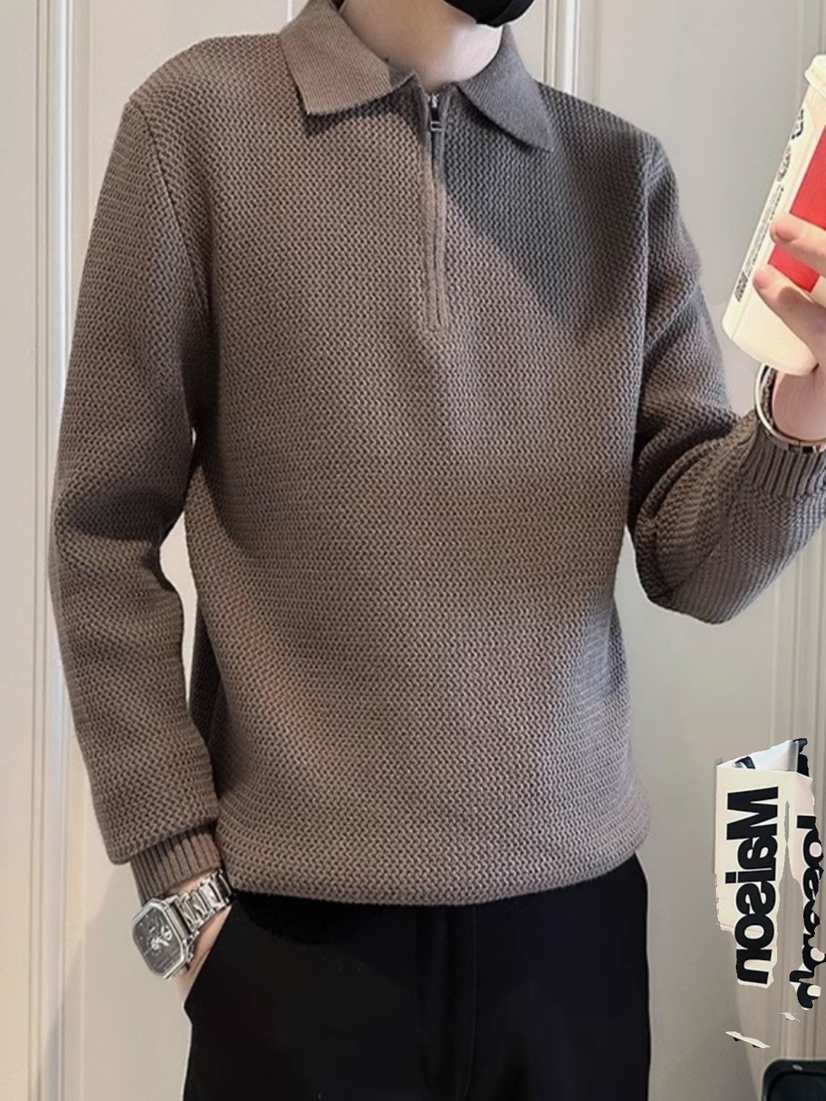 Slim Fit Men's Knitted Sweater - Streetwear Brand Designs ulasan dan harga